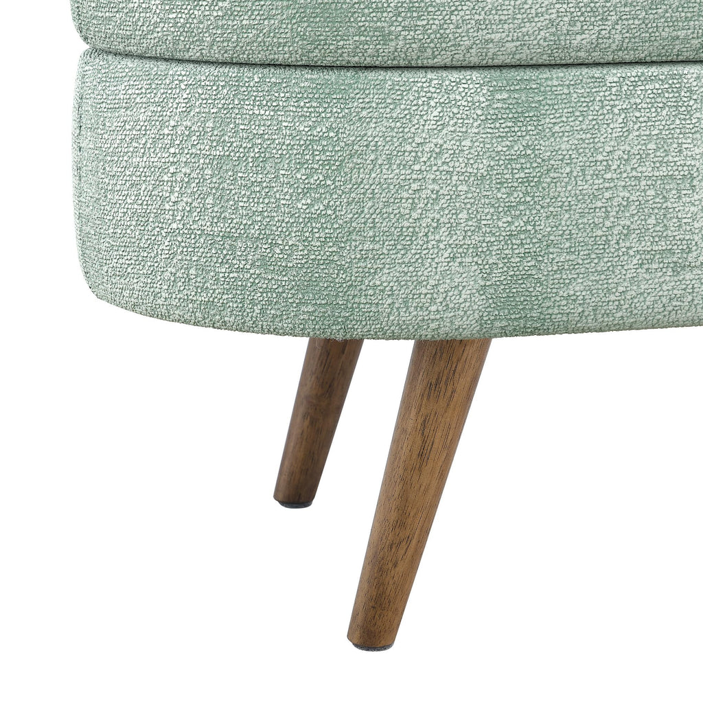 Oval Storage Bench with Rubber Wood Legs Gray V513320