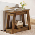 Wood End Table with 2 Storage Shelves C188