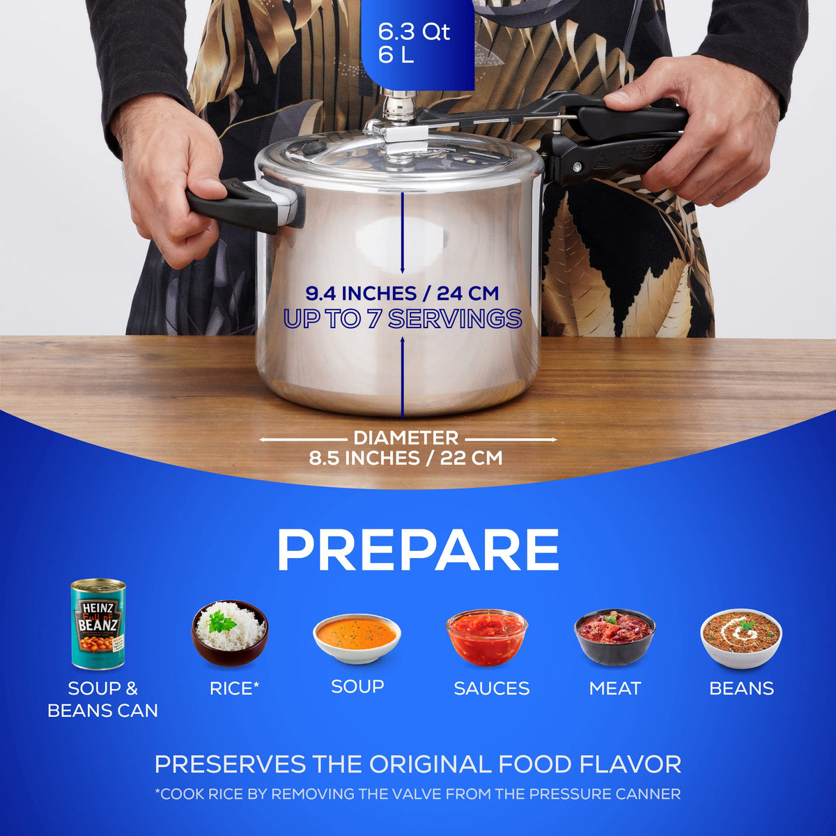 6.3 Quart Aluminum Stovetop Pressure Cooker A81664