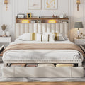 Queen Bed Frame with 3 Storage Drawers & Headboard L25896