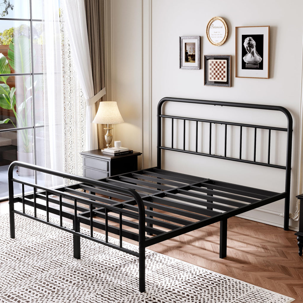 Queen Size Metal Bed Frame with Storage Space B65343