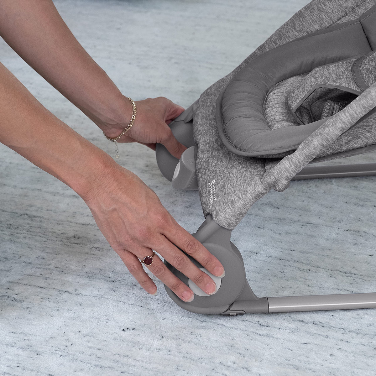 2-in-1 Light Gray Tweed Bouncer & Rocker F31162
