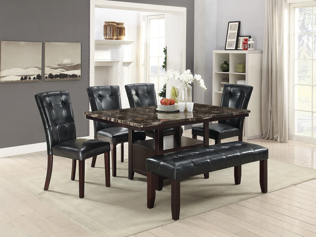 Black Faux Leather Tufted Parson Chairs Set of 2 Z45092
