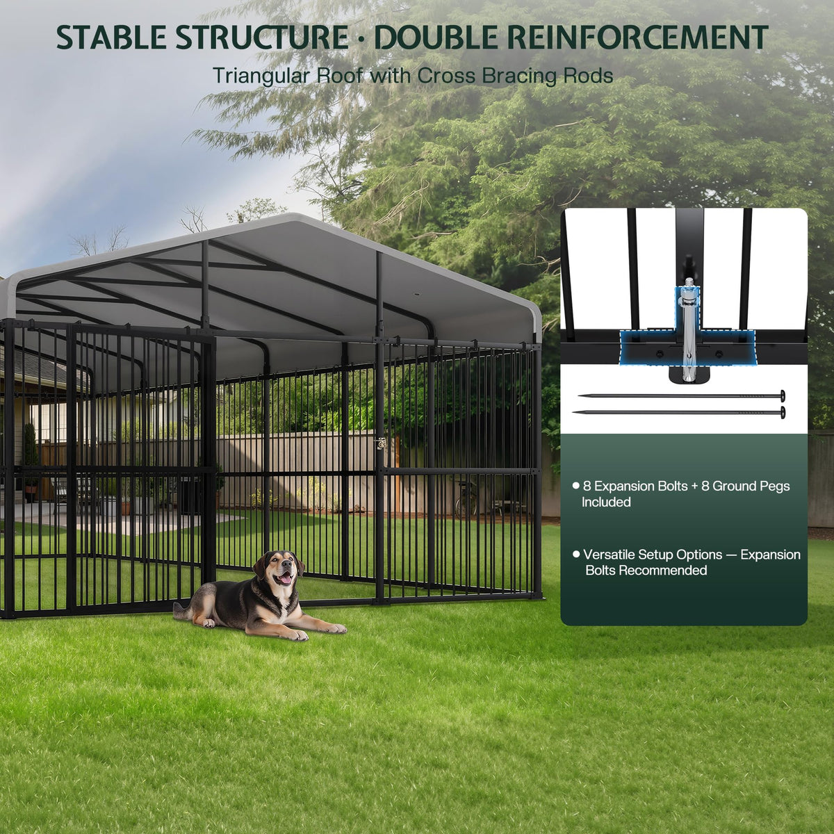 10x20x6.4 FT Outdoor Dog Kennel J601
