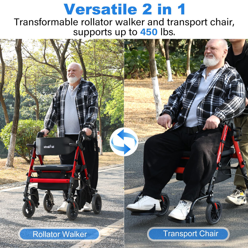 2-in-1 Rollator Wheelchair Combo H8792