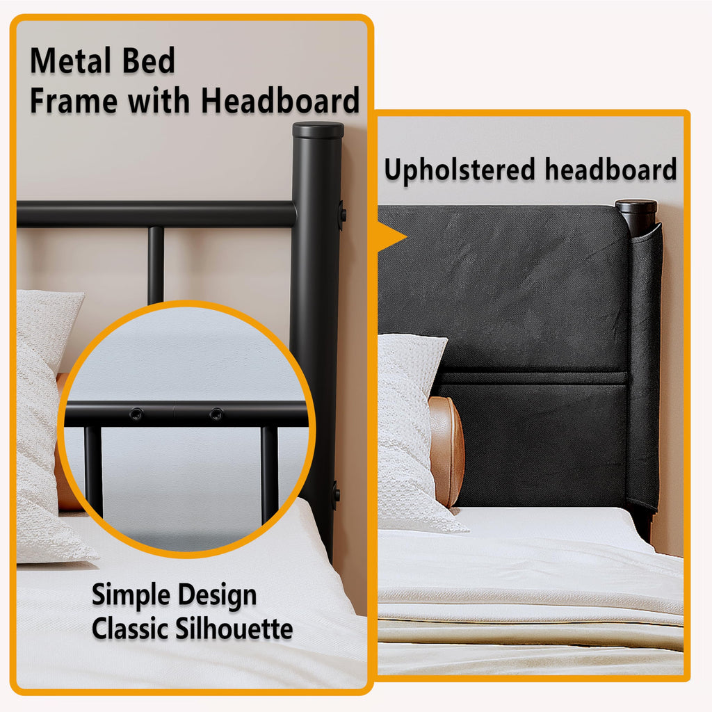 14 Inch Twin Size Grey Metal Bed Frame C275