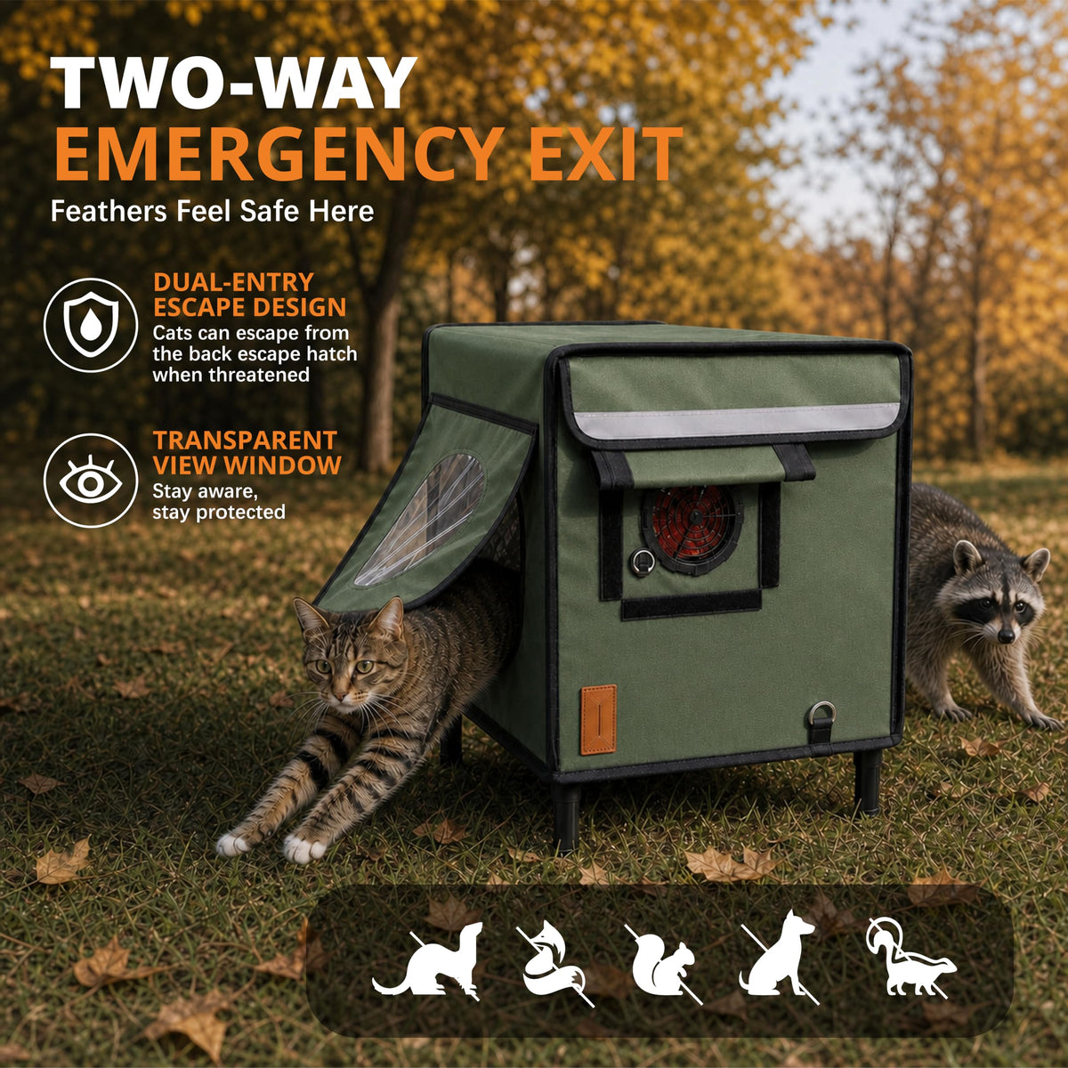 Waterproof Insulated Outdoor Cat House Y793