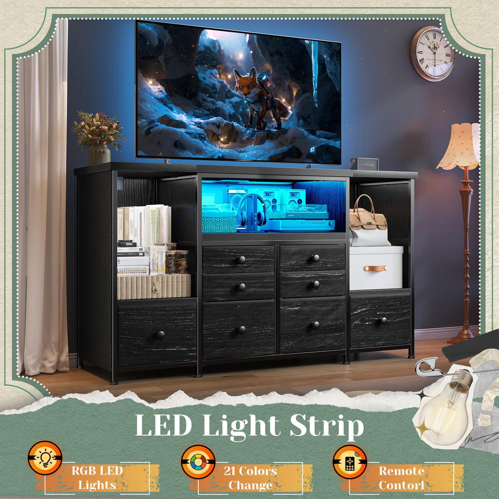 Modern LED Dresser with 8 Drawers B924260