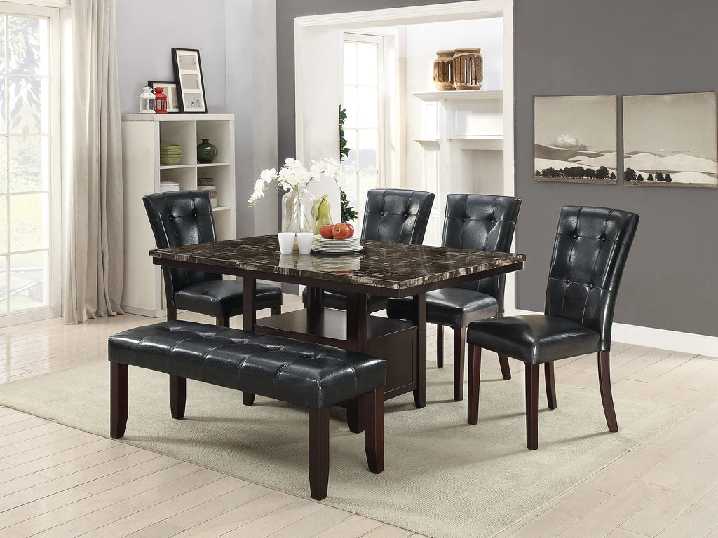 Black Faux Leather Tufted Parson Chairs Set of 2 Z45092