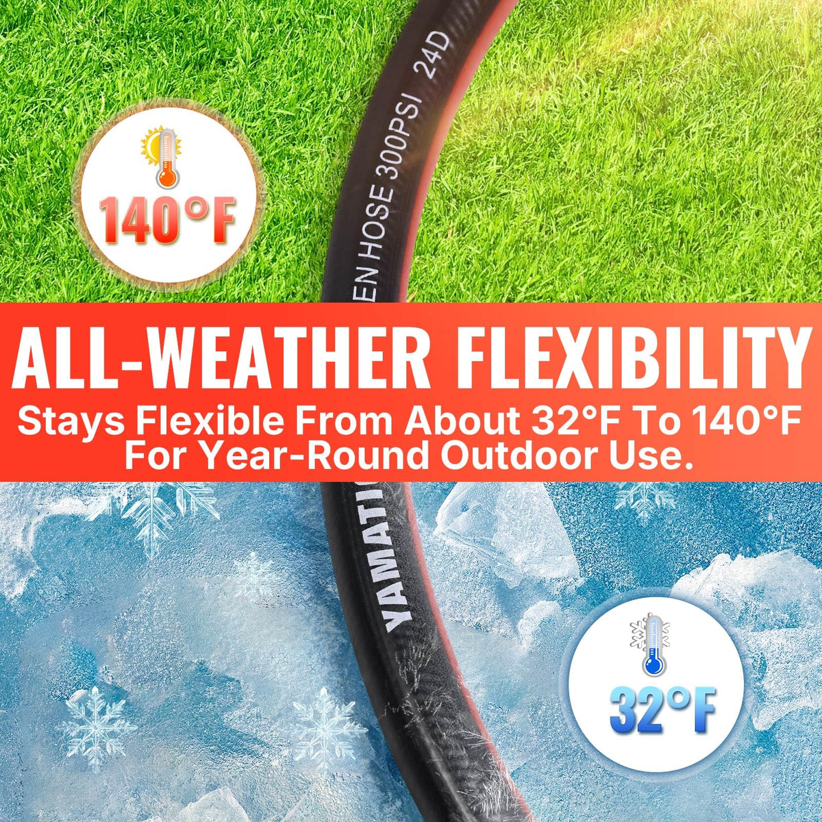 100ft Garden Hose 5/8in I.D. with Swivel Brass Handle S462