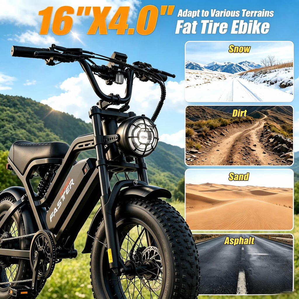 1000W 48V 16Ah Fat Tire Electric Bike C458397