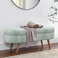 Oval Storage Bench with Rubber Wood Legs Gray V513320