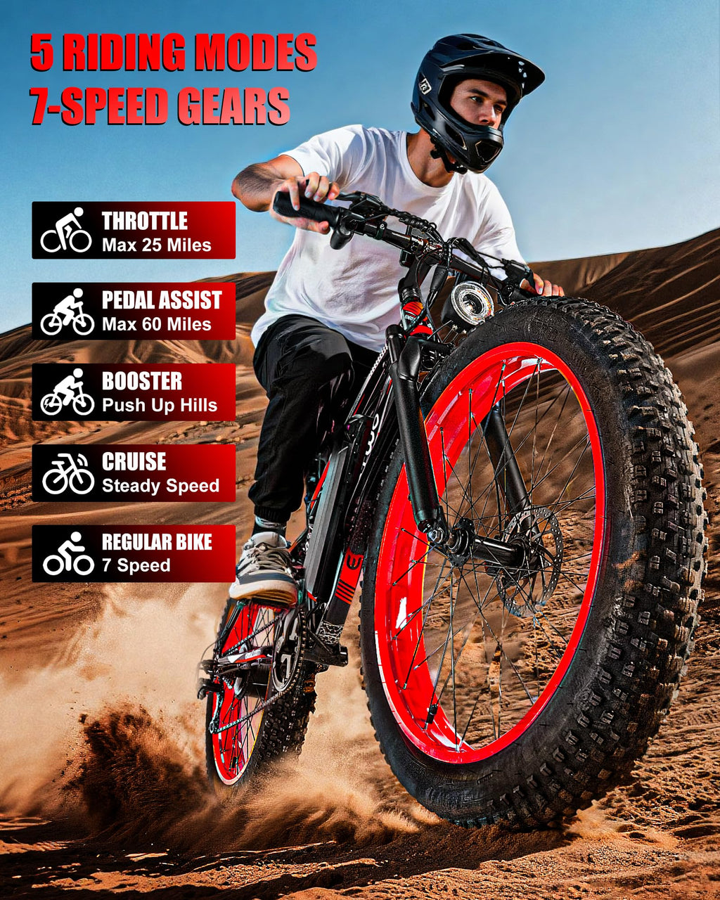 26" Fat Tire Electric Bike K61116