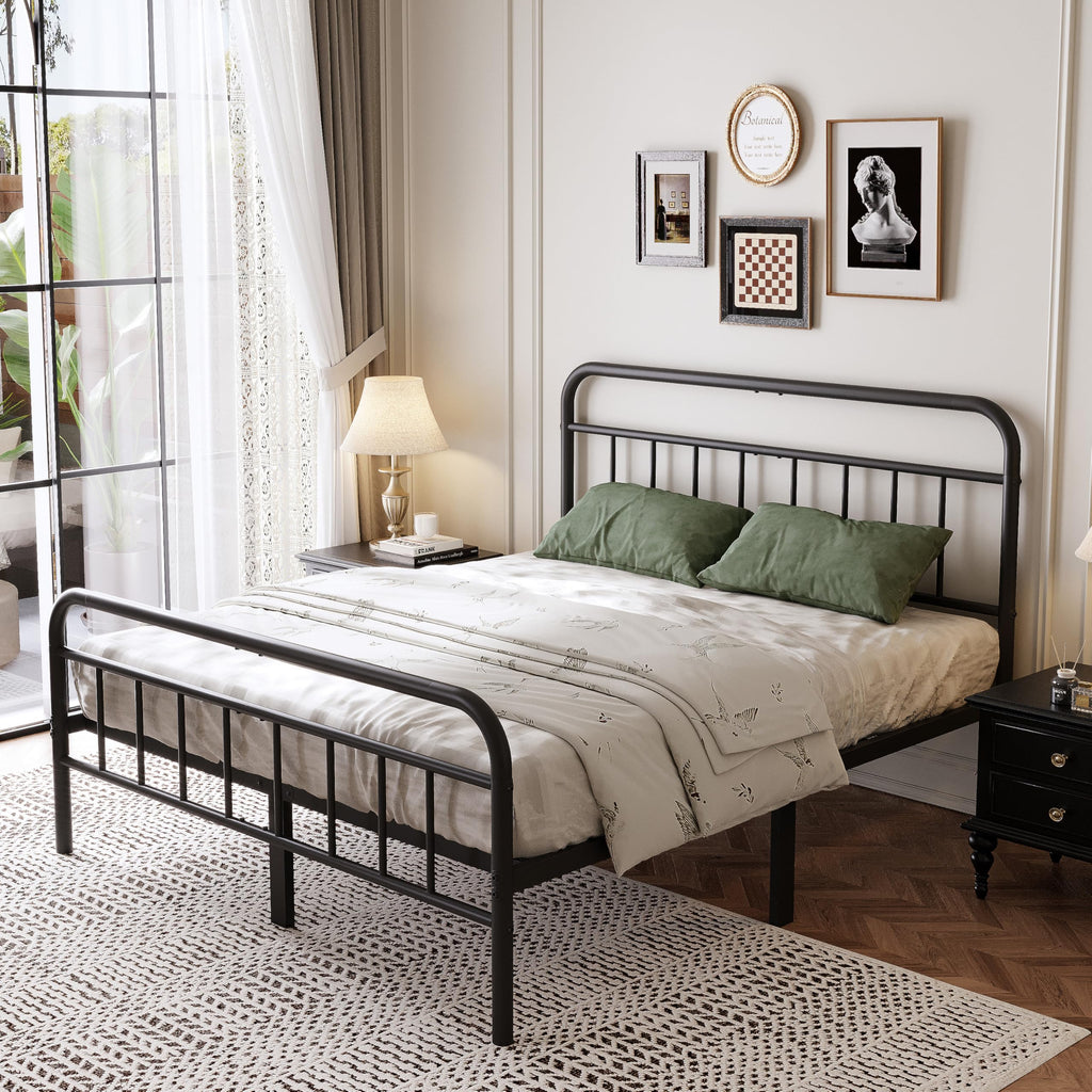 Queen Size Metal Bed Frame with Storage Space B65343