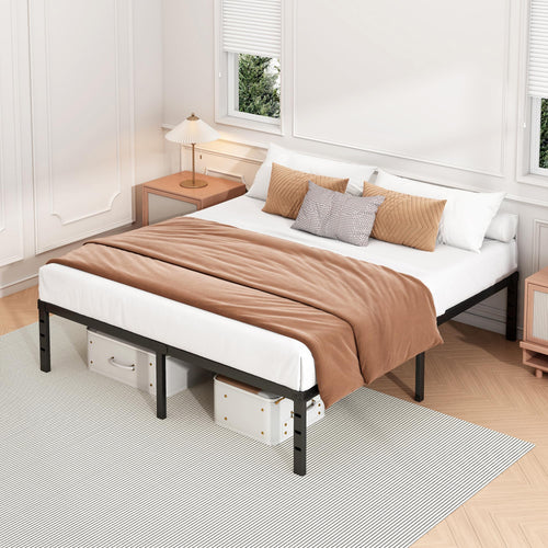 18 Inch Full Bed Frame with Under Bed Storage, Black M355