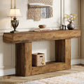 63" Farmhouse 2-Tier Console Table with U-Shaped Base M15673