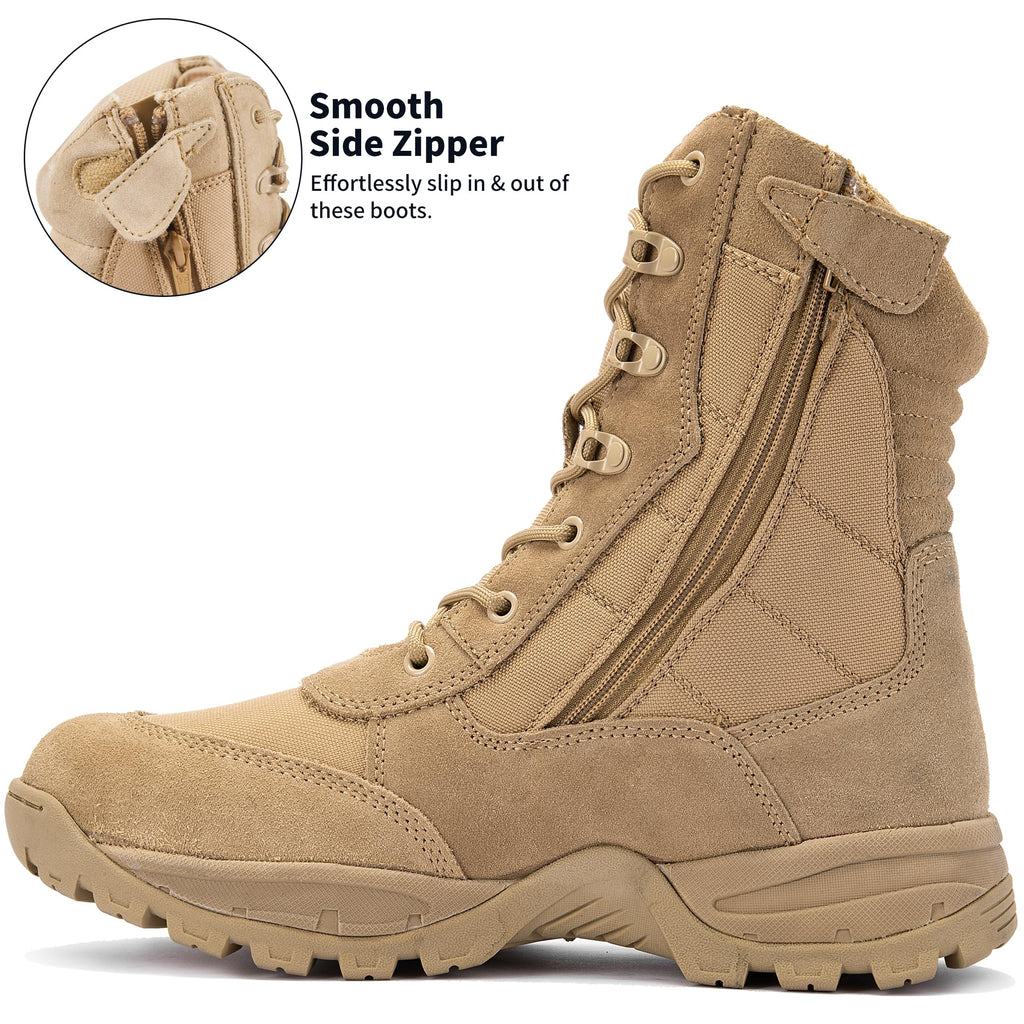8-Inch Lightweight Tactical Boots with Side Zipper G22836