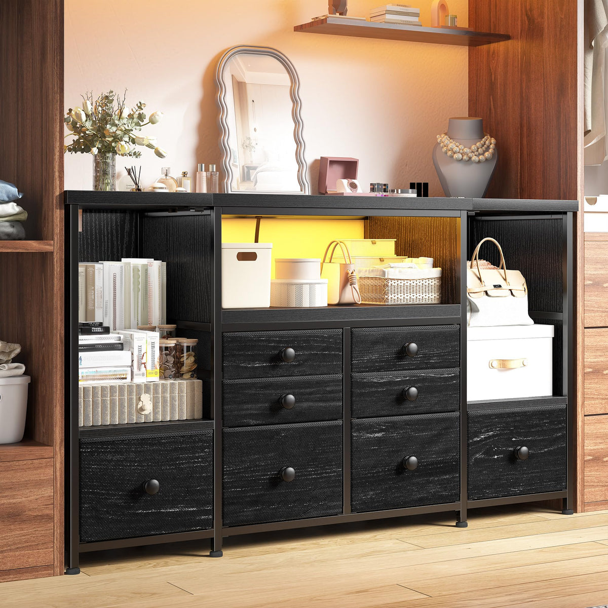 Modern LED Dresser with 8 Drawers B924260