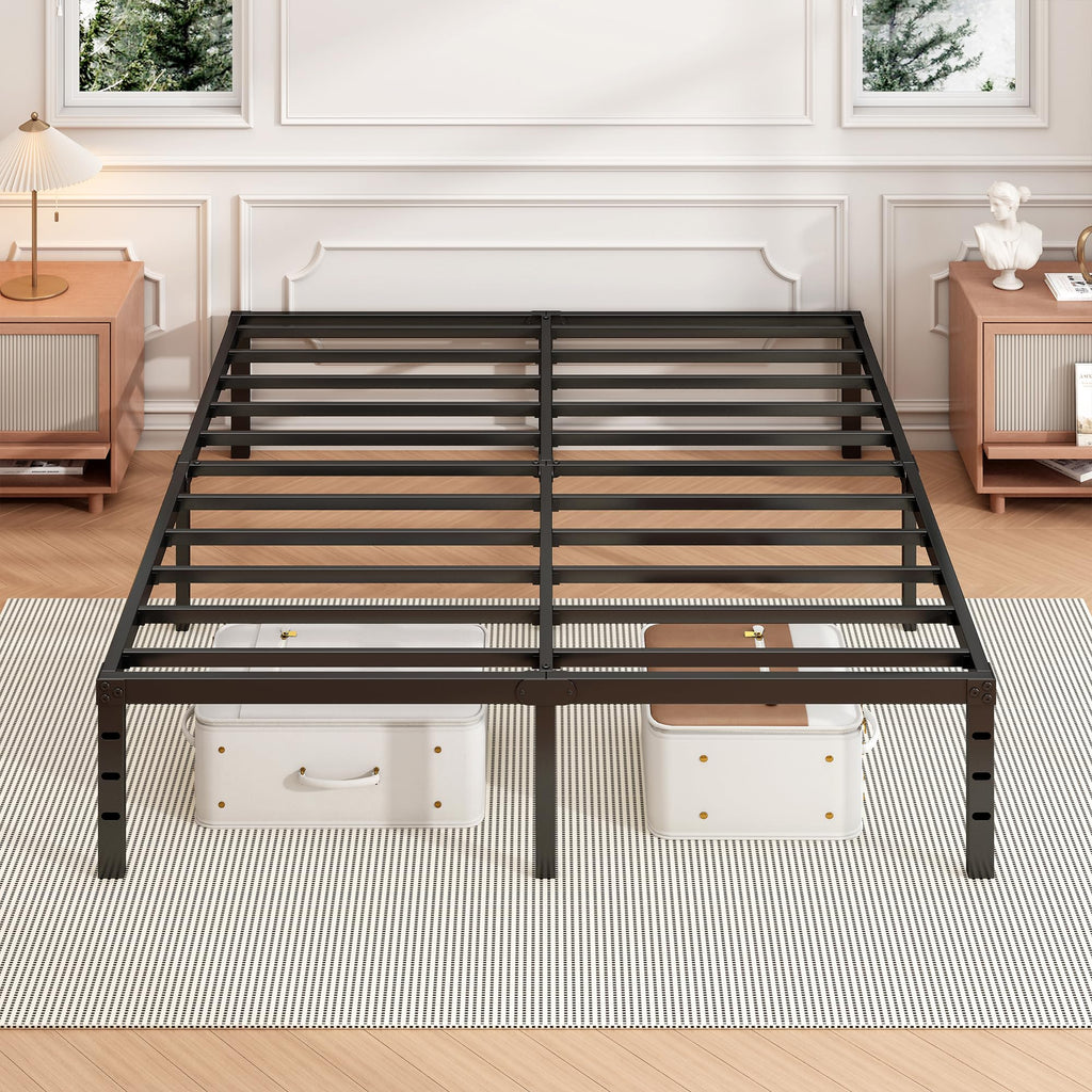18 Inch Full Bed Frame with Under Bed Storage, Black M355