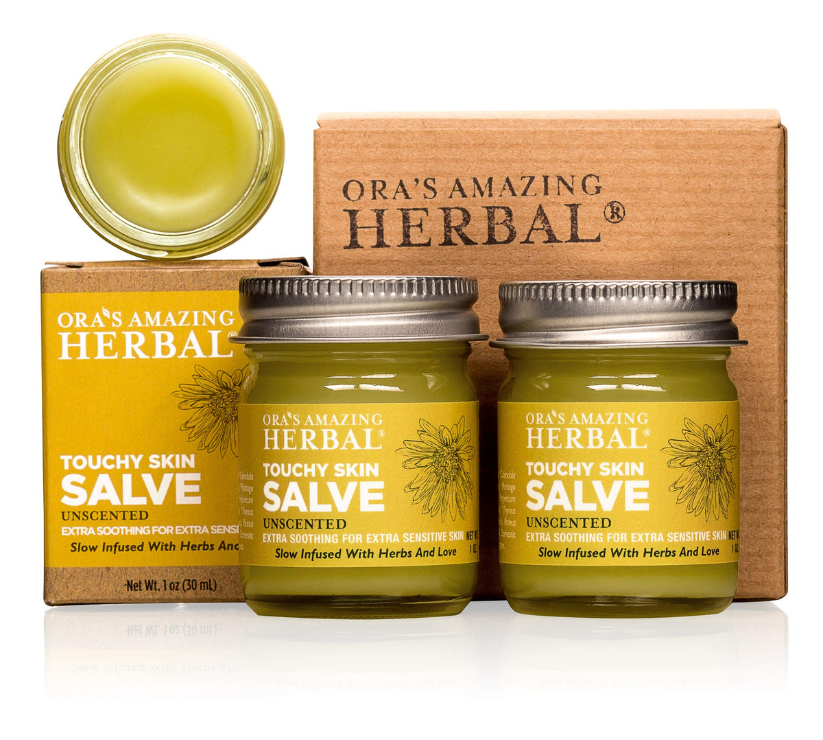 Natural Moisturizing Unscented Calendula Skin Salve, 1 oz 2 Pack W899087