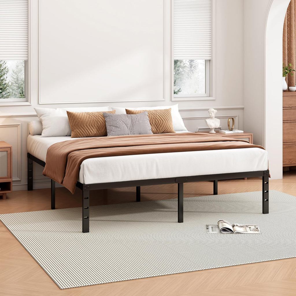 18 Inch Full Bed Frame with Under Bed Storage, Black M355